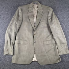 Lauren Ralph Lauren Wool Blazer Mens 42R Houndstooth Tan Olive Brown EUC