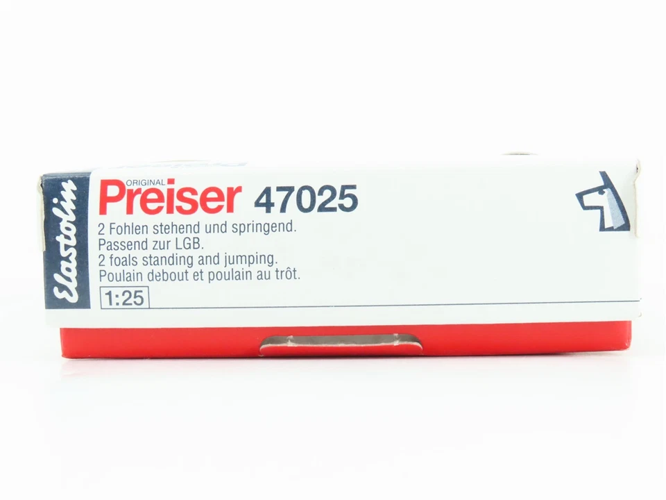 Paquete de 2 figuras de animales de potros marrón claro Preiser Elastolin 47025 escala G 1/25 Foto 4 de 4
