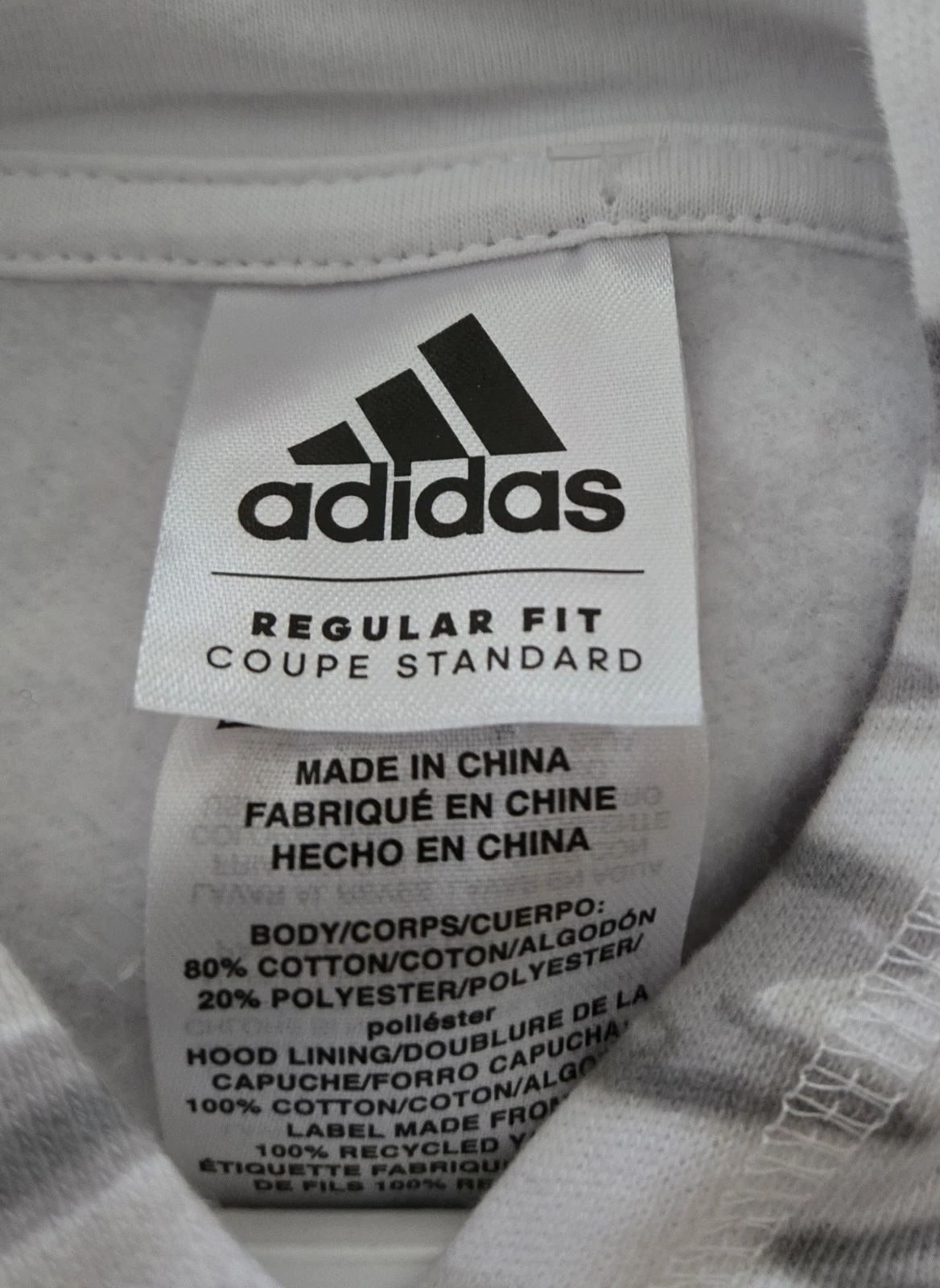 OFF WHITE Felpa con cappuccio Adidas Coupe Standard bambino taglia media M design mimetico