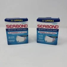 2 Pack Sea-Bond Upper Adhesive Denture Seals, Original, 30 Ct