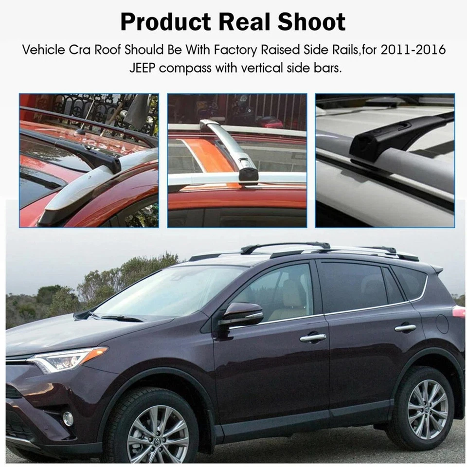 Roof Rack Top Cross Bars Luggage Carrier Adjustable For 2013-2017 Toyota Rav4 - Image 2 of 4