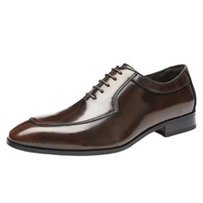 British Men's Pointed Toe Lace Up Leather Oxfords Prom Busines Shoes Groom Party