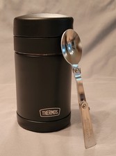 Thermos Vacuum Insulated Stainless Steel 16oz Food Jar with Spoon Matte Black