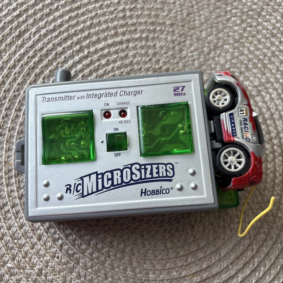 RARE R/C MICROSIZERS HOBBICO 24MHZ TRANSMITTER WITH INTEGRATED CHARGER 2001 TOMY - Image 2 of 4