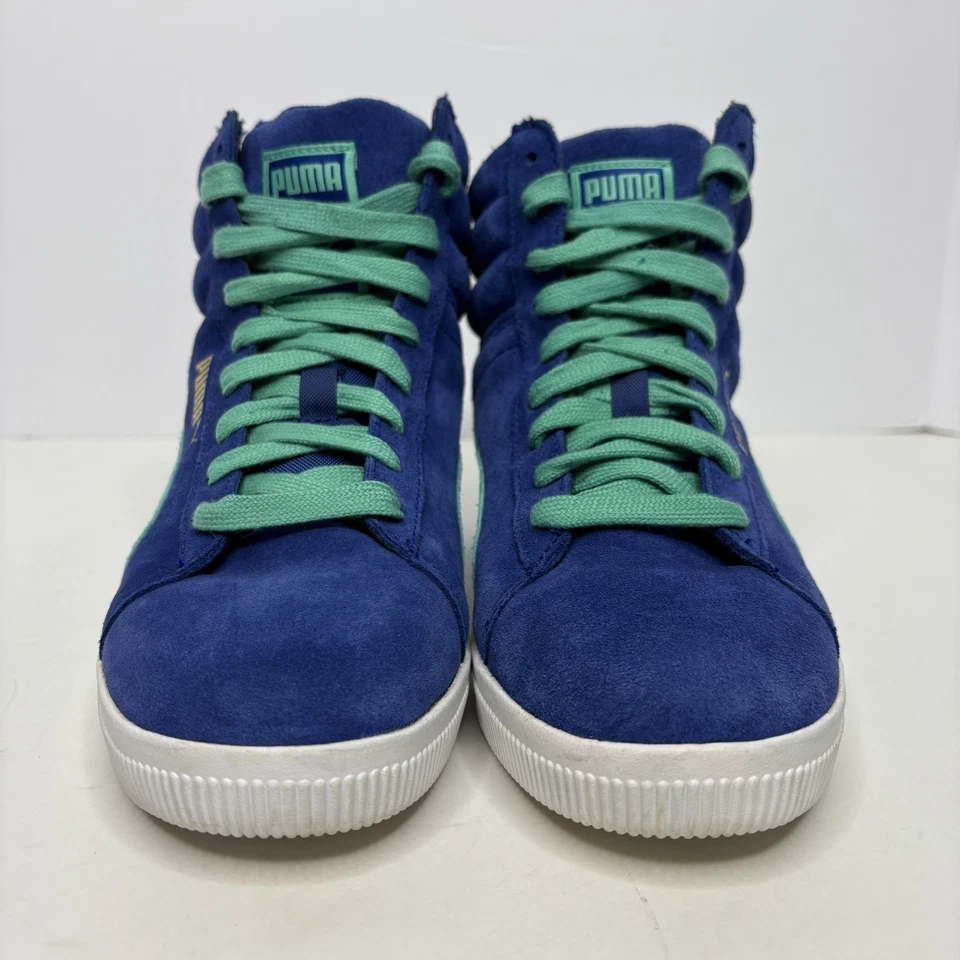 Puma Classic Wedge Womens Size 7 Blue Teal White Athletic Suede Shoes Sneakers - Image 3 of 4