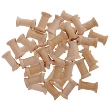 50 Pieces Vintage Natural Wooden Classic Bobbin Empty Thread