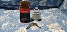 NOS ABUS 82/45-200 Kwikset Keyway 6 Pin Rekeyable Heavy Padlock W/ Blanks