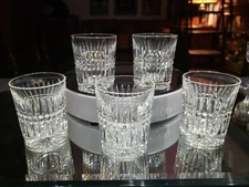 (5) Whiskey Tumblers American Brilliant Cut Glass Crystal Dorflinger Renaissance