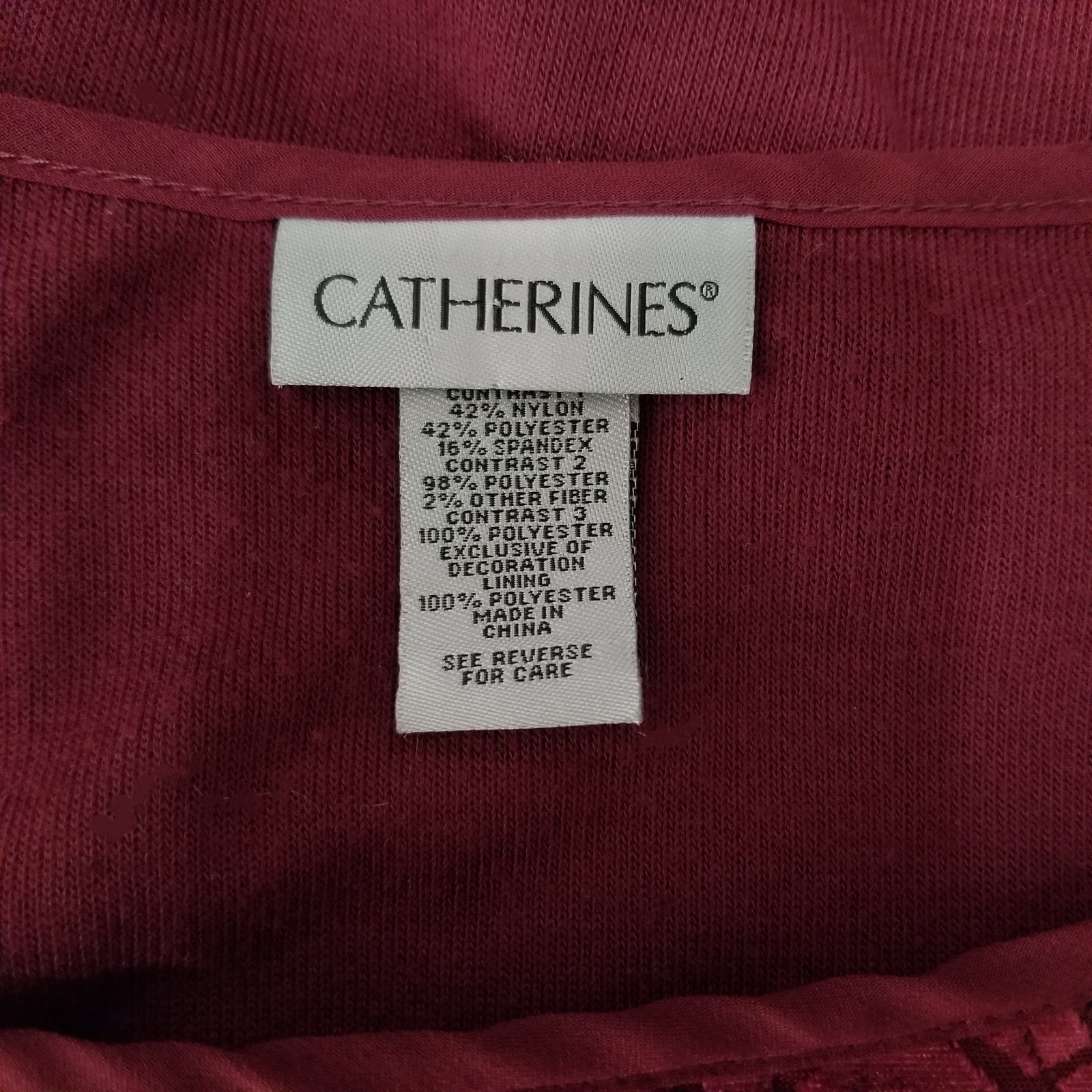 CATHERINES Maroon Patchwork Tunic Top Plus Size 3… - image 8