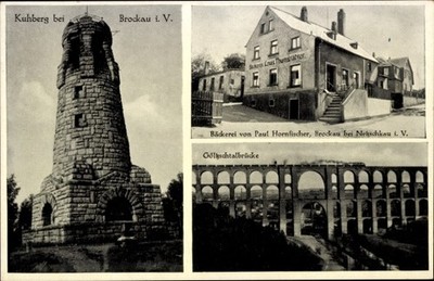 Postcard Brockau Netzschkau in Vogtland, Kuhberg Brockau i.V., bakery... - 5051543