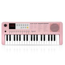 MK1 37 Keys Kids Keyboard Piano, Mini Portable Multi-Function Piano with Pink