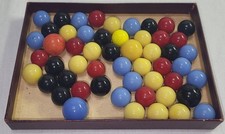 53 Marbles Replacement Small Large Solid Colored Glass Chinese Checkers Vtg