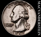 1957-D Silver Washington Quarter - Scarce  Extra Fine  Better Date  #L4848