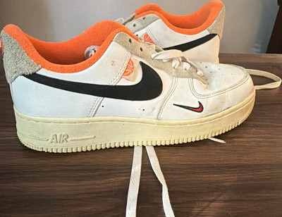 Nike Air Force 1 basketball Low Top White/Black/Orange Leather