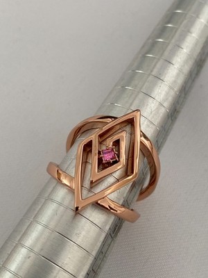 Karl Lagerfeld Concentric Diamond Ring with Crystal from Swarovski - Size Medium