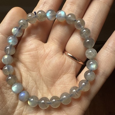 Blue Moonstone 7mm Bead 純天然藍月光石珠串手串