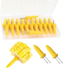 24 Pack Stainless Steel Corn Holders - Corn on the Grill & Cob Skewers