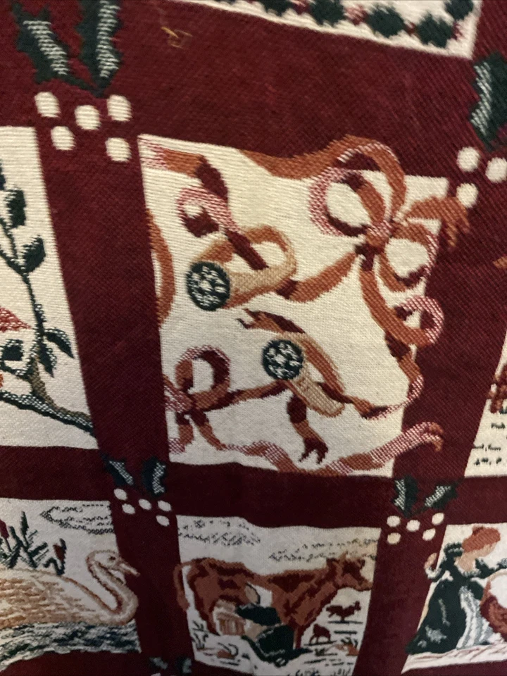 Manta Goodwin Weavers Vintage Años 90 Tapiz Navidad 65x48 Foto 4 de 4