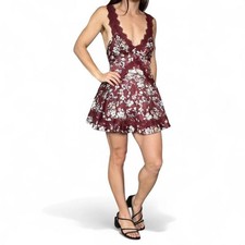 Urban Outfitters Floral and Lace Red Mini Dress