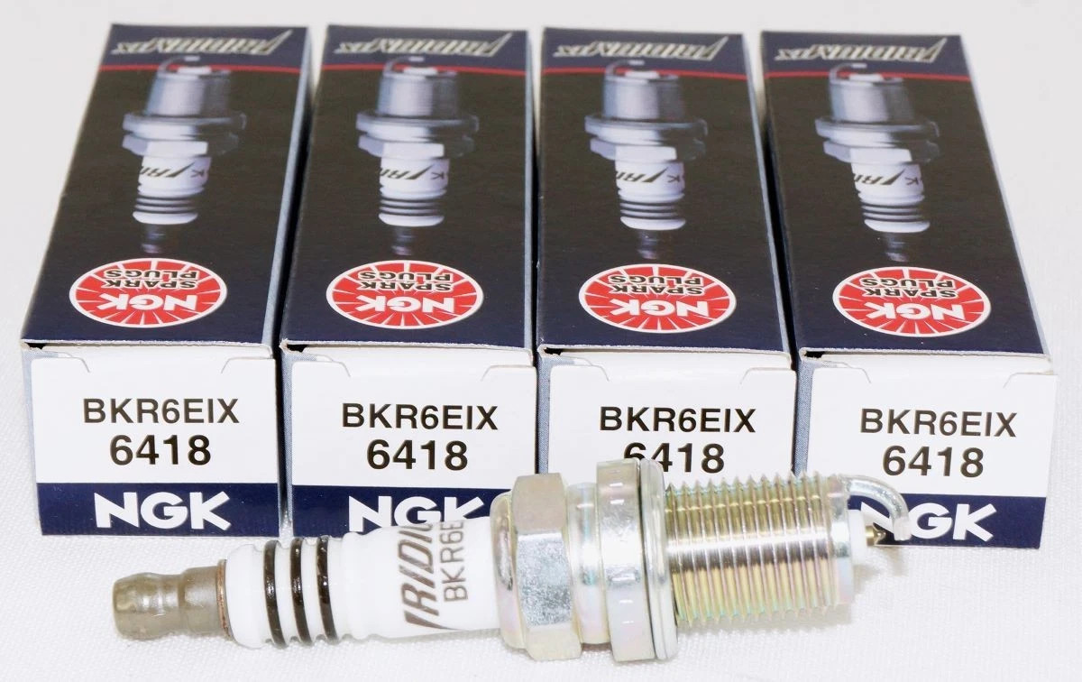 Set of 4 Genuine NGK 6418 Iridium IX Spark Plugs BKR6EIX