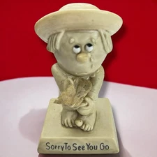 Vintage 1960's Russ Berrie & Co "Sorry to See You Go" Sculpture 6" Figurine 1968