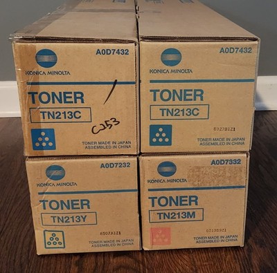 Konica Minolta TN213 CMY Toner Set Cyan Magenta Yellow Bizhub C203 C253