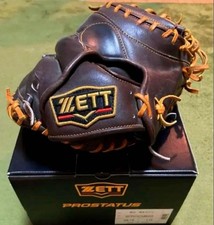 ZETT Hardball Catcher's Mitt Dark Brown Genuine Leather Baseball From Japan