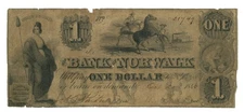 1846 Bank of Norwalk Ohio OH $1 Obsolete Note OH350-G8 (65790)
