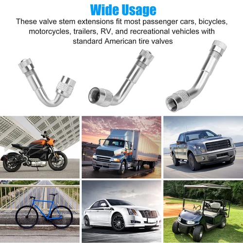 Extensión de vástago de válvula de neumático 12 piezas 45 90 135 grados para coches bicicletas universal EE. UU. - Imagen 11 de 15