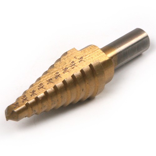 5pc Steps Down Drill Bit Titanium Coated HSS Step Bits Multi Cut Enlarge Holes - Picture 7 of 7