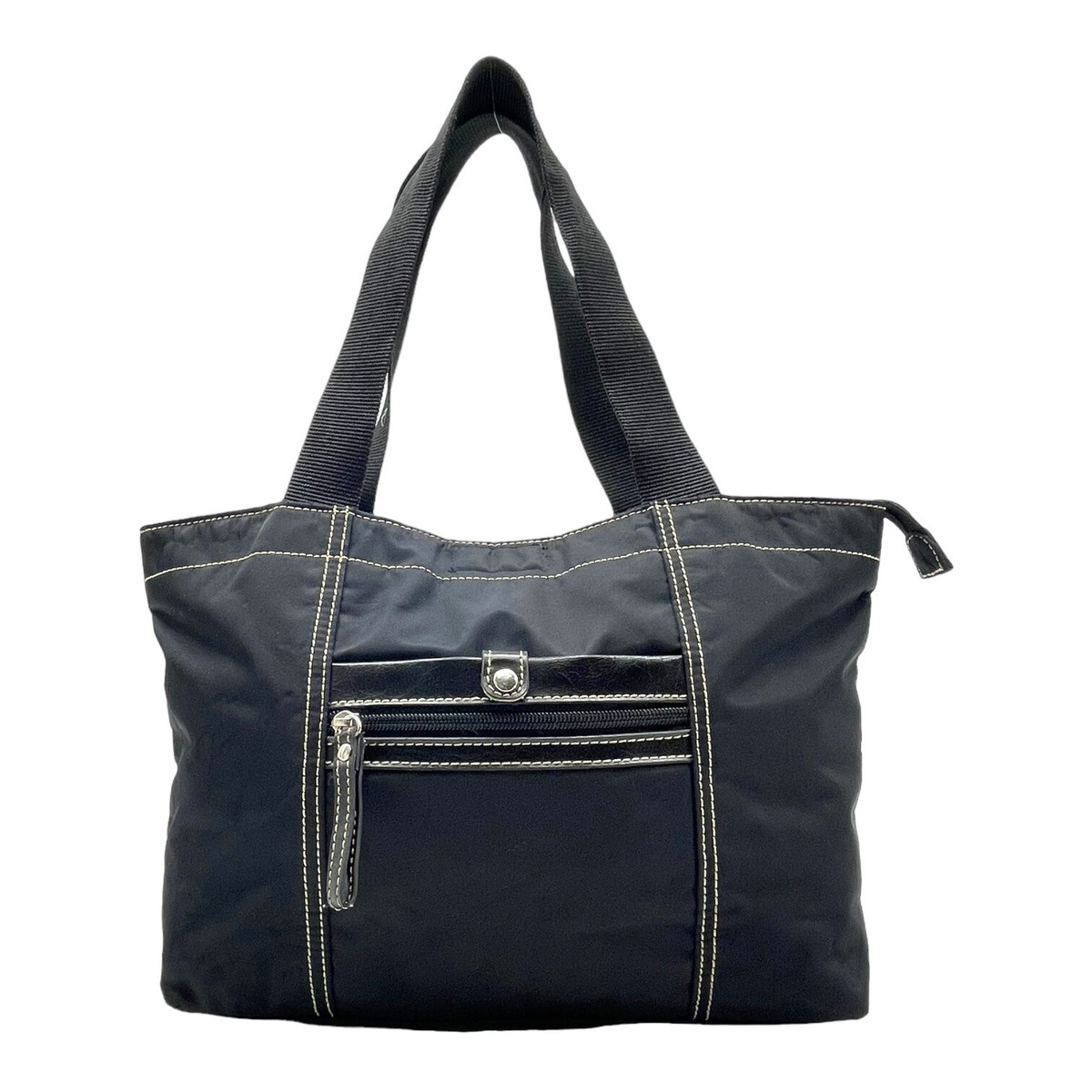 Vintage 90s Y2K NINE WEST Medium Nylon Satchel Tote Bag Handbag