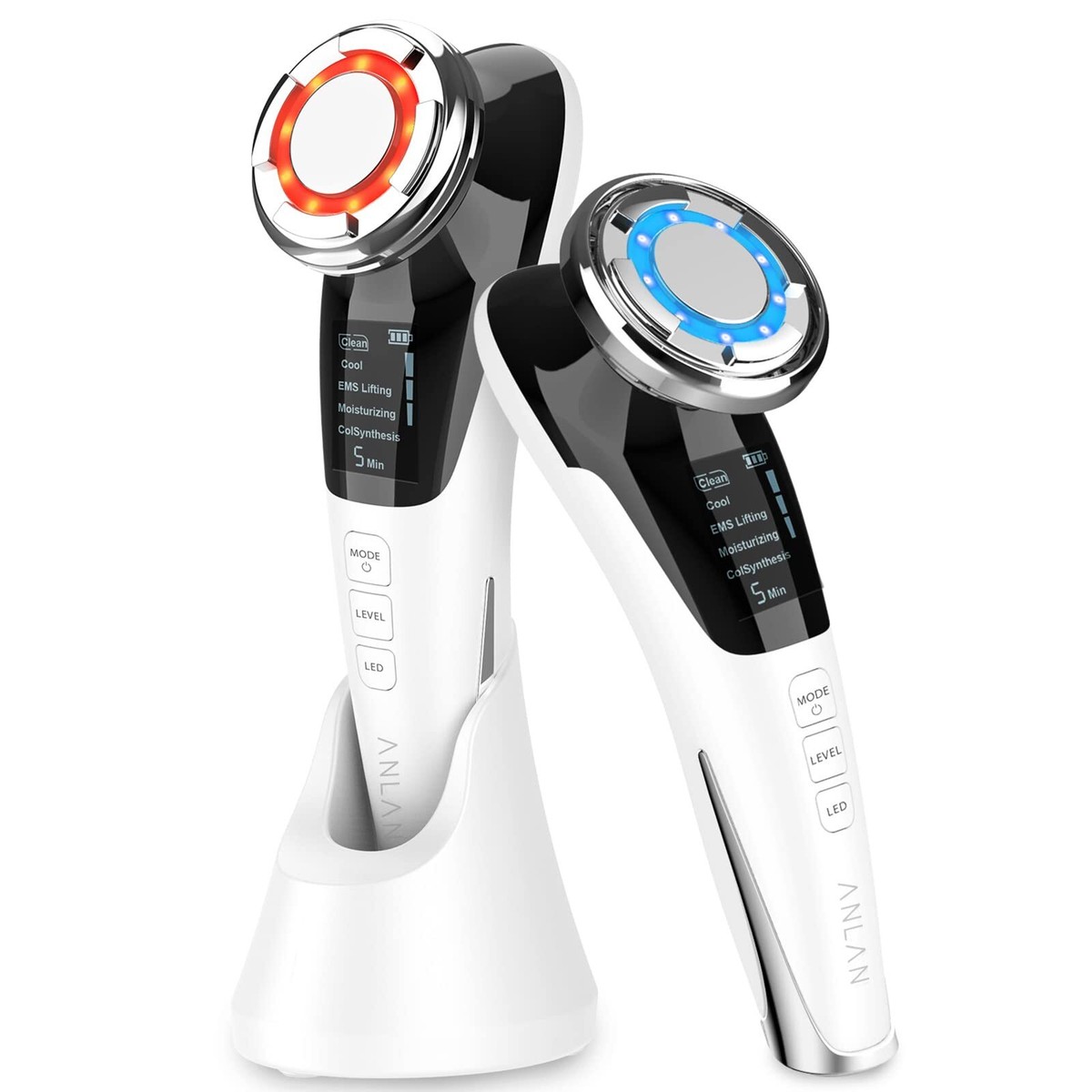 ANLAN facial massager ems hot and cold care LED light 8 roles in 1 