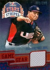 Raymond Gil jersey relic baseball card 2015 Panini Stars & Stripes Game Gear #83