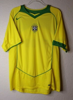NIKE BRASIL Brazil CBF SOCCER FUTBOL JERSEY Large Dri Fit World