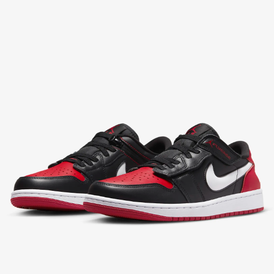 Nike Air Jordan 1 Low FlyEase Easy On Off Shoes 'Bred Nike Air Jordan 1 Low FlyEase Easy On Off Shoes 'Bred