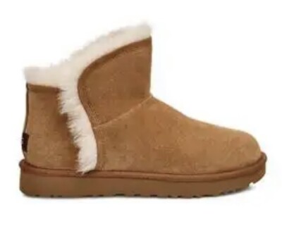 UGG WOMEN'S CLASSIC MINI FLUFF HIGH LOW BOOTS in GEYSER 1103745 SIZE US 6 NWOB