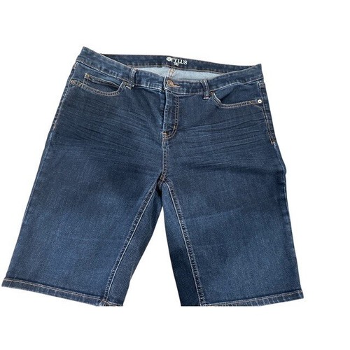 Stylus Bermuda Shorts Denim dunkle Waschung Stretch Freizeit Komfort 16W