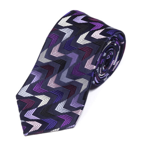1950s Mens Tiki Design Squares Necktie Vintage 50s Navy Blue Silk with Purple and White Tie by Arrow