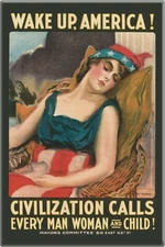 Magnet - Wake Up America Patriotic Propaganda Retro Poster 3" Refrigerator 31287