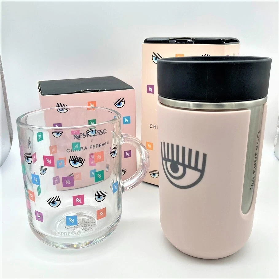 Nespresso x Chiara Ferragni Nomad Travel Mug & Coffee Cup Set NEW F/S