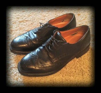 ROCKPORT Black Leather Lace up Wing Tip Dress Shoes Mens  display picture 2