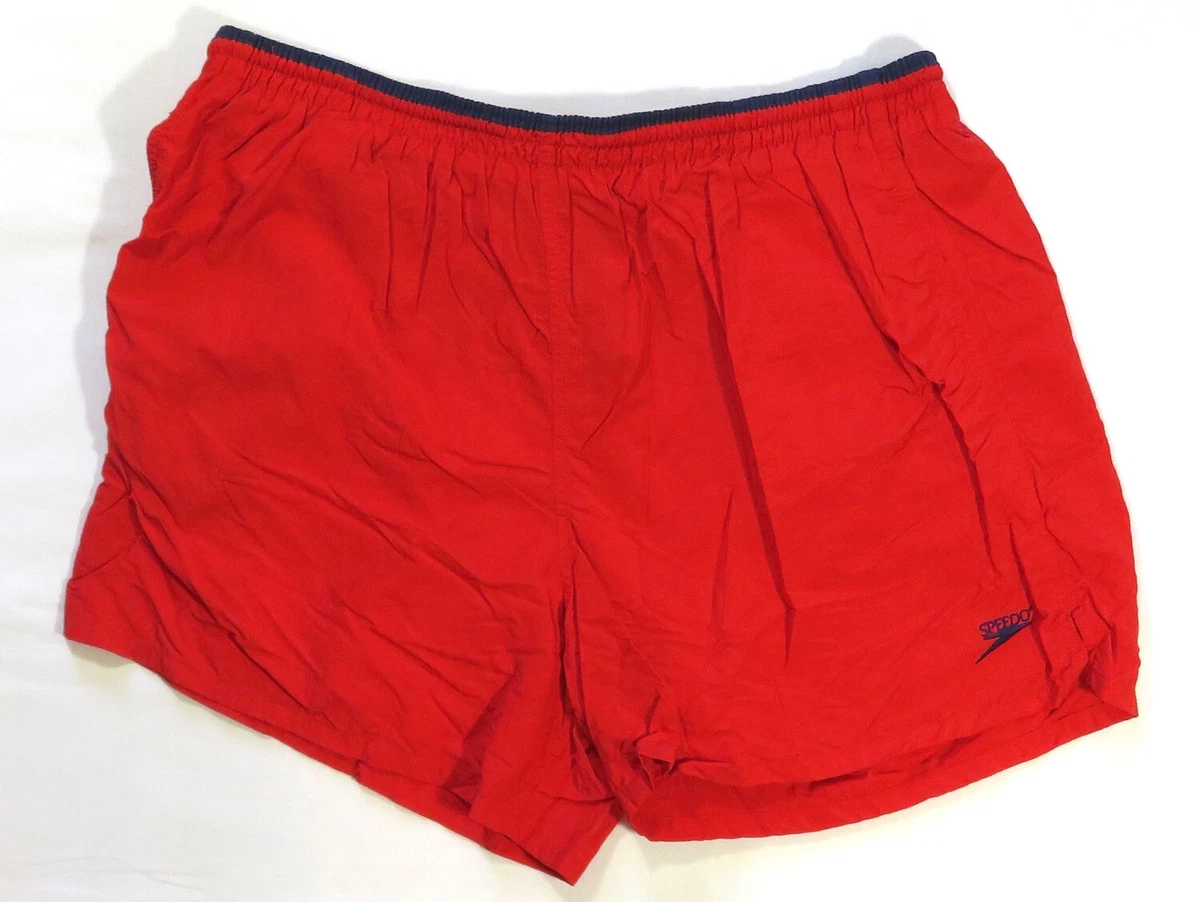Speedo Vintage Swimming Trunks Shorts 1990 s USA Logo Red eBay
