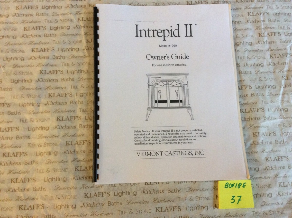 Vermont Castings Intrepid II Operation Owner,s Guide manual Model