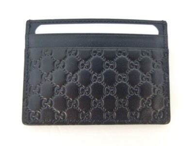 New Authentic Gucci Micro Guccissima Black - Brown Leather Card