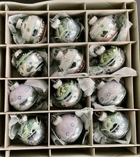 12 MEDIUM Shiny Brite Christopher Radko Christmas Ornaments Rounds