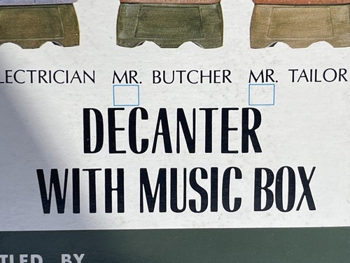 NEW in BOX LARGE Hoffman Original Distilling Decanter MR. TAILOR Music Box - Picture 9 of 10