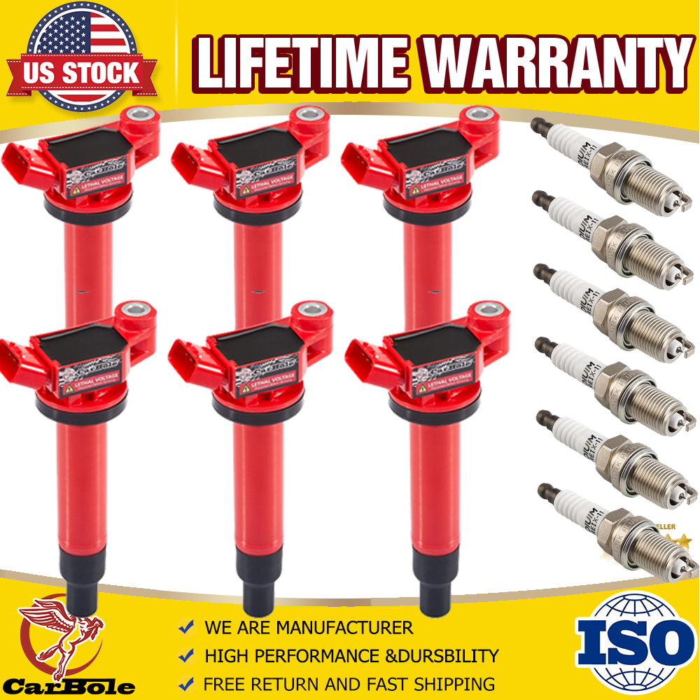 High-Performance 6X Ignition Coil & Iridium Spark Plug Kit for Toyota Camry Lexus 3.0L 3.3L V6 UF267