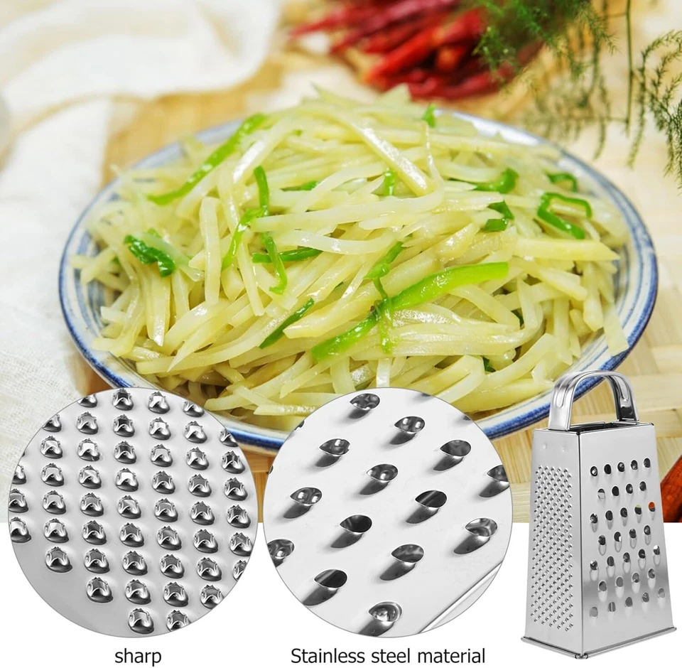 厨房不锈钢四面盒食品研磨器蔬菜奶酪切片机粉碎机 — 第 3/4 张图片