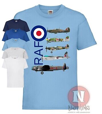 Raf Ww2 Aircraft T Shirt Spitfire Lancaster Typhoon Hurricane Mosquito Kids Tee Ebay - similiar roblox wwii t shirts keywords