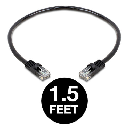 5PCS Cat5e Network Cable 1.5-15ft Ethernet LAN Cord for Gaming & Streaming Black - Picture 11 of 11